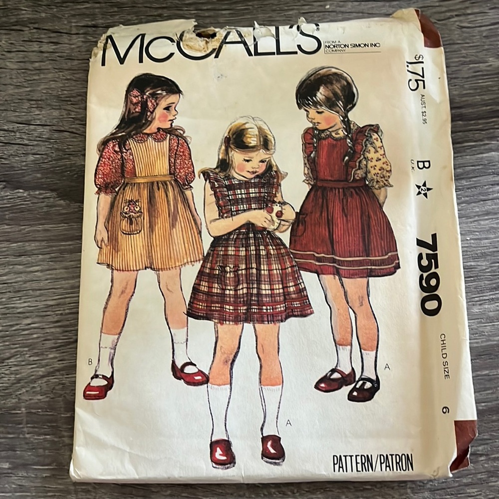 McCall's UNCUT Children's Sundress Or Jumper Blouse Toy pattern #7590